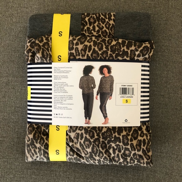 Splendid 2-piece Pajama Set / Loungewear Lively Leopard Charcoal Heather NWT - Picture 7 of 8